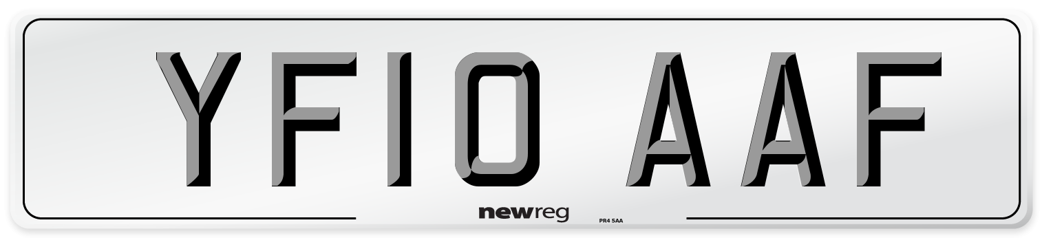 YF10 AAF Number Plate from New Reg